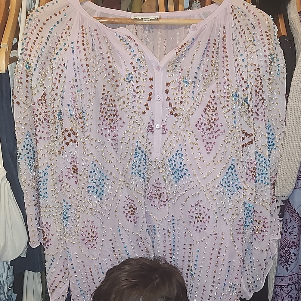 Antik Batik Pink Embellished Blouse - Picture 6 of 10